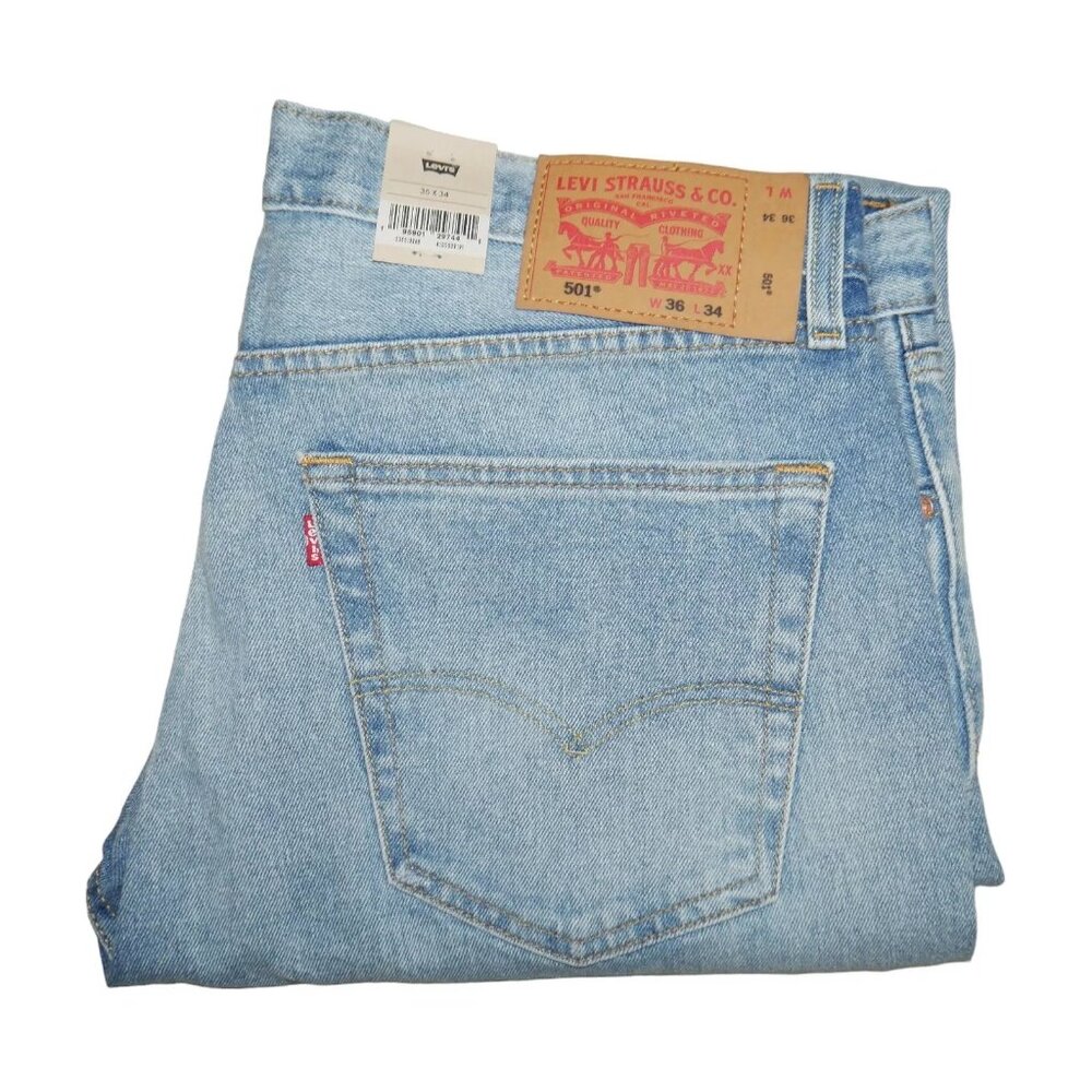 Levis 501 Original Fit Straight Leg Button Fly Denim Jeans Men's Size 36X34 NEW!